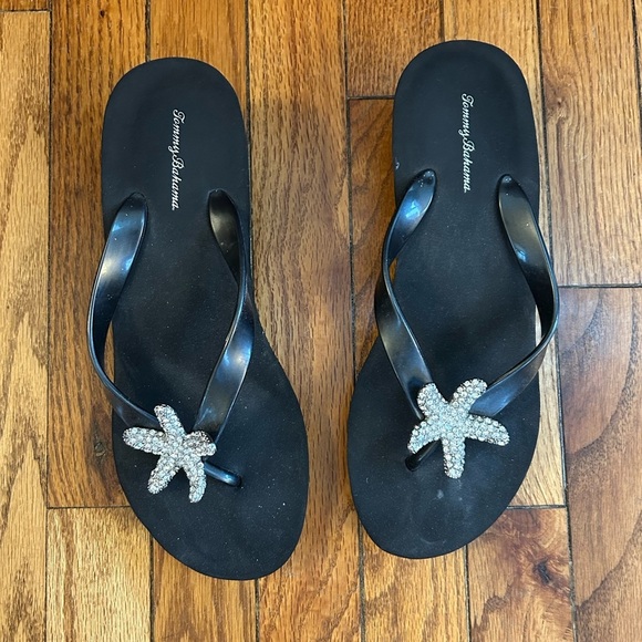 Tommy Bahama Crystal Starfish Wedge Flip-flop, size 10 - Picture 1 of 8